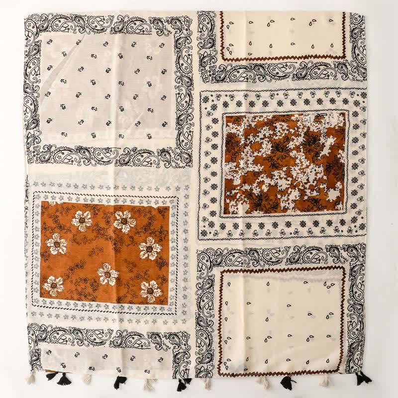 Buddha Stones Lente/Herfst Boho Paisley Patchwork Sjaal met Kwastjes voor Dames - image 3