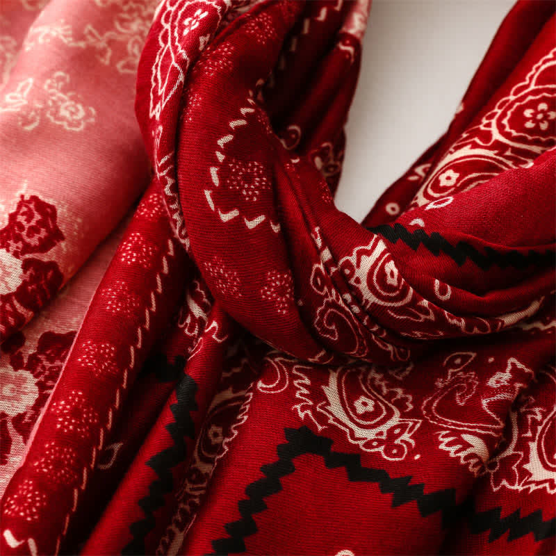 Buddha Stones Lente/Herfst Boho Paisley Patchwork Sjaal met Kwastjes voor Dames - image 18