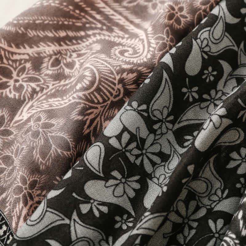Buddha Stones Herfst/winter sjaal voor dames met paisley- en bloemenprint en rand. - image 23