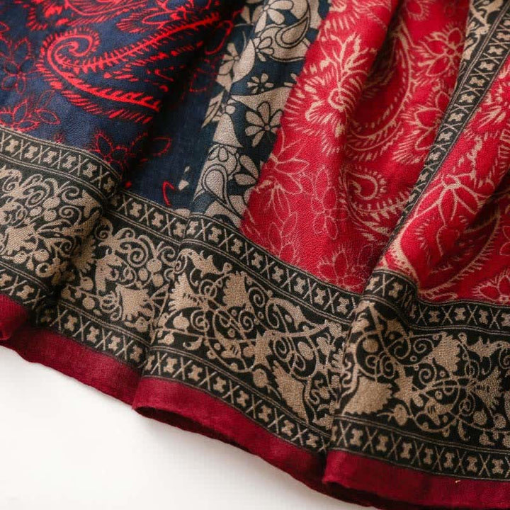 Buddha Stones Herfst/winter sjaal voor dames met paisley- en bloemenprint en rand. - image 17