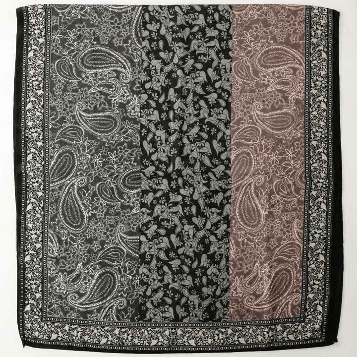 Buddha Stones Herfst/winter sjaal voor dames met paisley- en bloemenprint en rand. - image 25