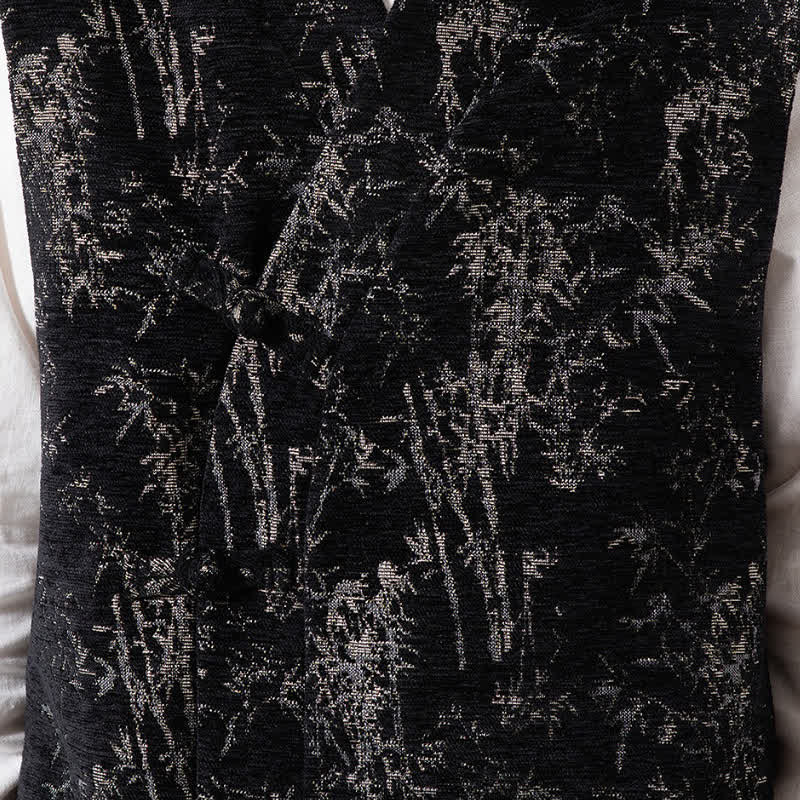 Buddha Stones Herfst Tang Stijl Vintage Button-Up Bamboe Abstract Tanktop Herenvest - image 11