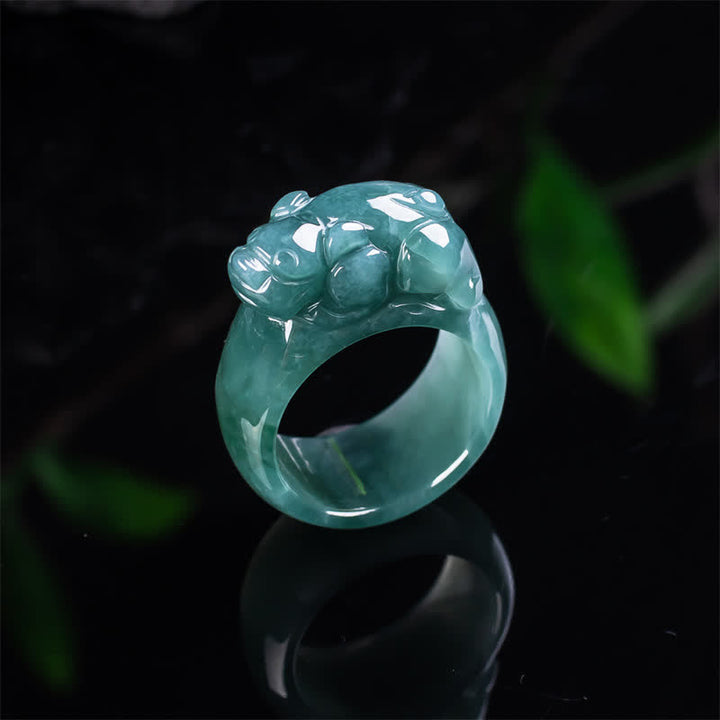 Buddha Stones Handgesneden Pi Xiu- Ring van jade - image 8