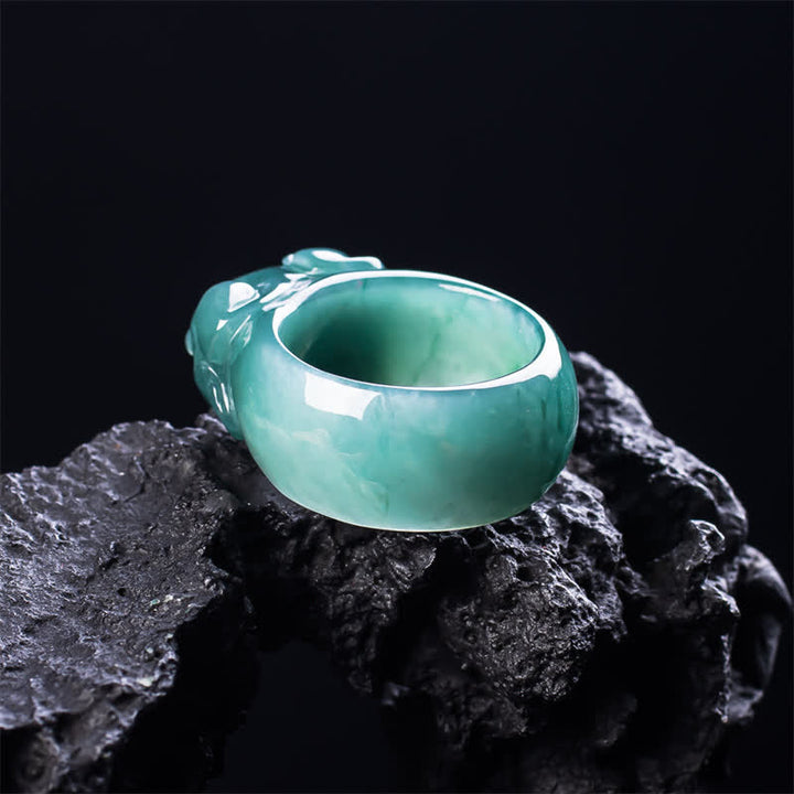 Buddha Stones Handgesneden Pi Xiu- Ring van jade - image 4