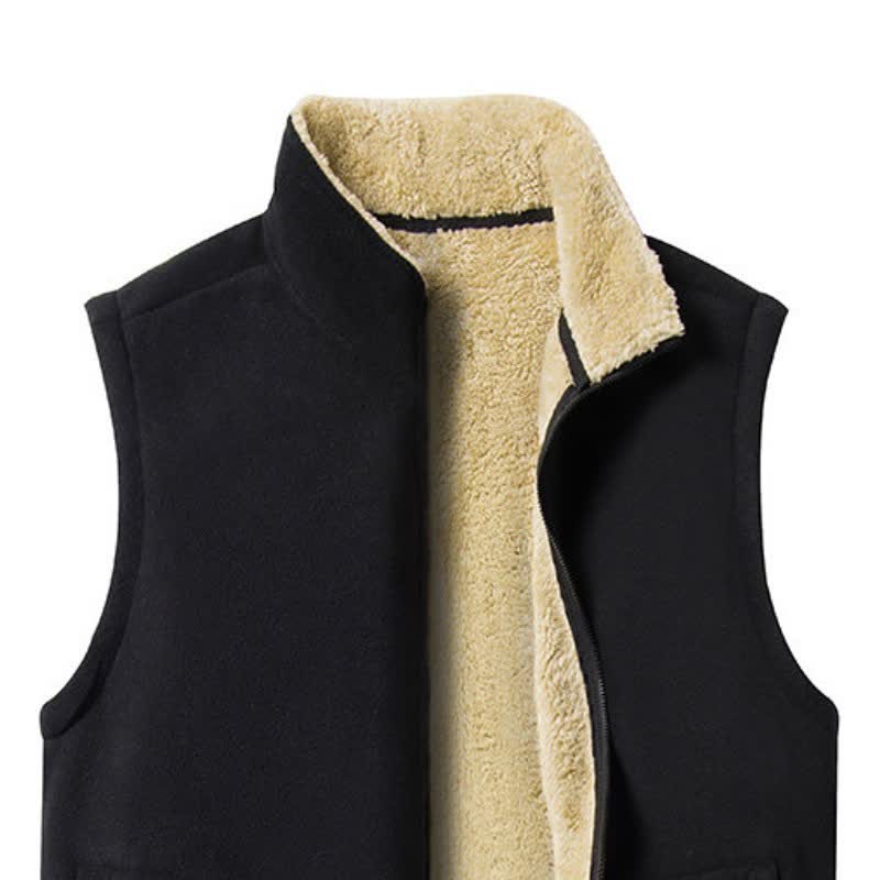 Buddha Stones Winterse casual minimalistische tanktop van Mandarin kraag en Zakken. - image 18