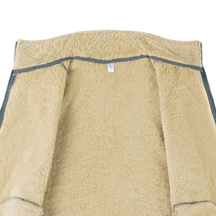 Buddha Stones Winterse casual minimalistische tanktop van Mandarin kraag en Zakken. - image 4