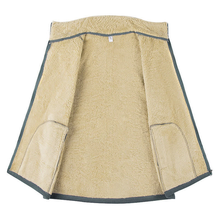 Buddha Stones Winterse casual minimalistische tanktop van Mandarin kraag en Zakken. - image 17