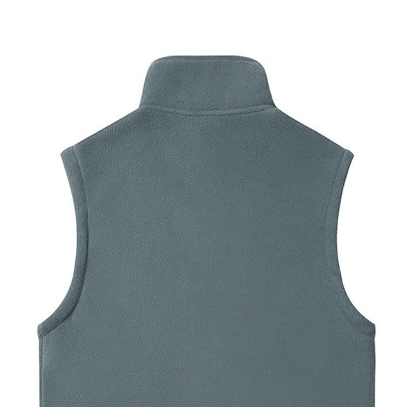 Buddha Stones Winterse casual minimalistische tanktop van Mandarin kraag en Zakken. - image 2
