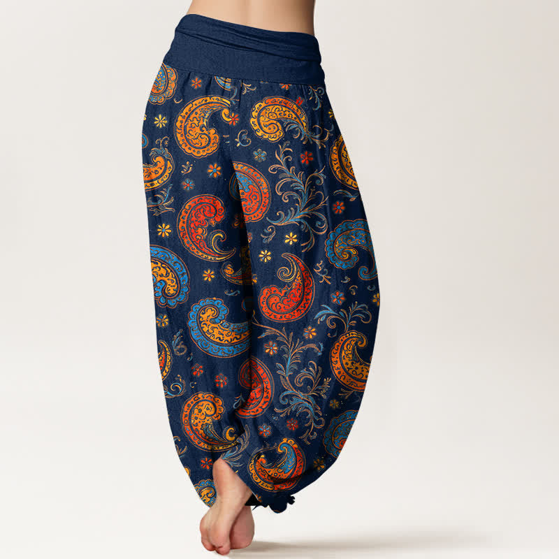 Buddha Stones Dames harembroek met elastische Taille en exotisch katoenen paisley-motief. - image 1