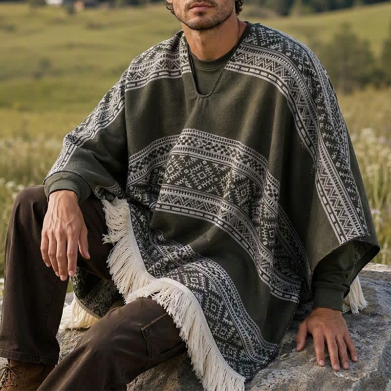 Buddha Stones Herfst/Winter Boho Geometrische Strepen Sjaal met Sjaal (groot) voor Dames - image 7
