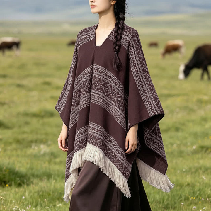 Buddha Stones Herfst/Winter Boho Geometrische Strepen Sjaal met Sjaal (groot) voor Dames - image 23
