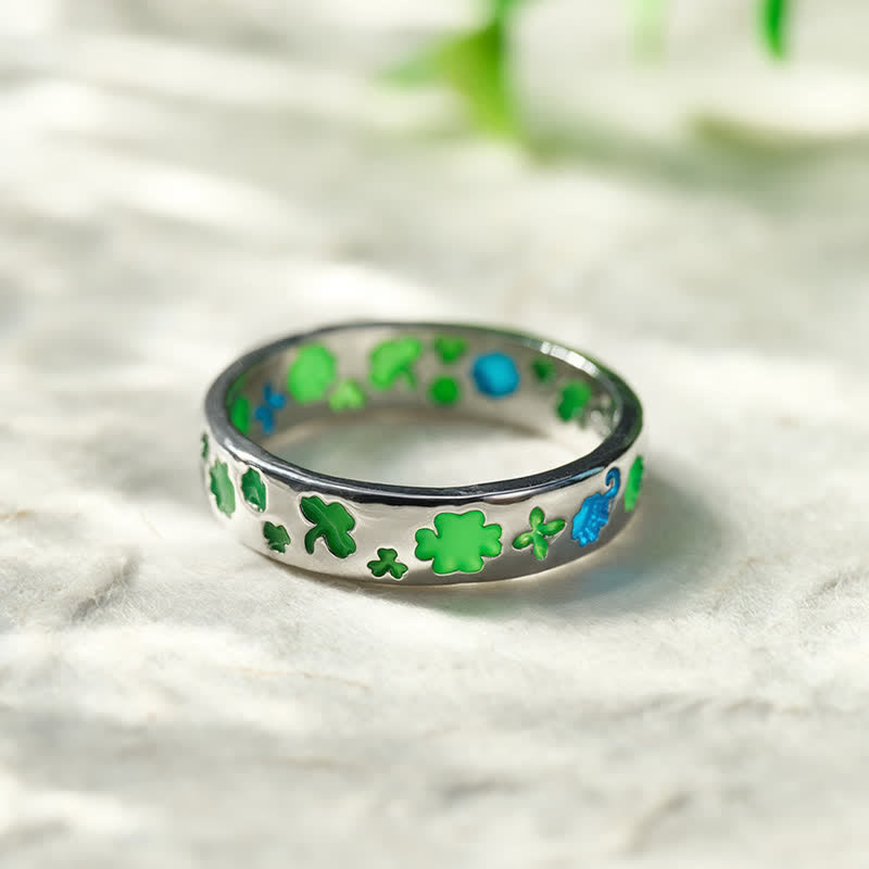 Buddha Stones Kopergroene Ring met klavertje vier - Klavertje vier - VS 11 - image 0
