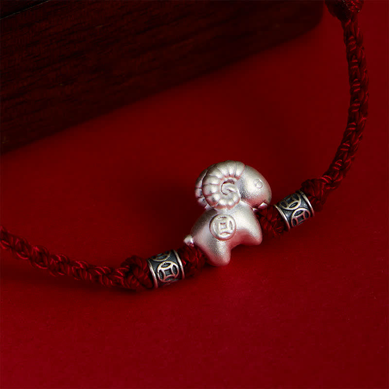 Buddha Stones Jaar van de Geit 999 Sterling Zilveren Schaapje Armband ter Armband - image 15