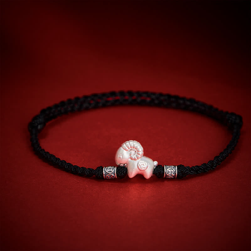 Buddha Stones Jaar van de Geit 999 Sterling Zilveren Schaapje Armband ter Armband - image 17
