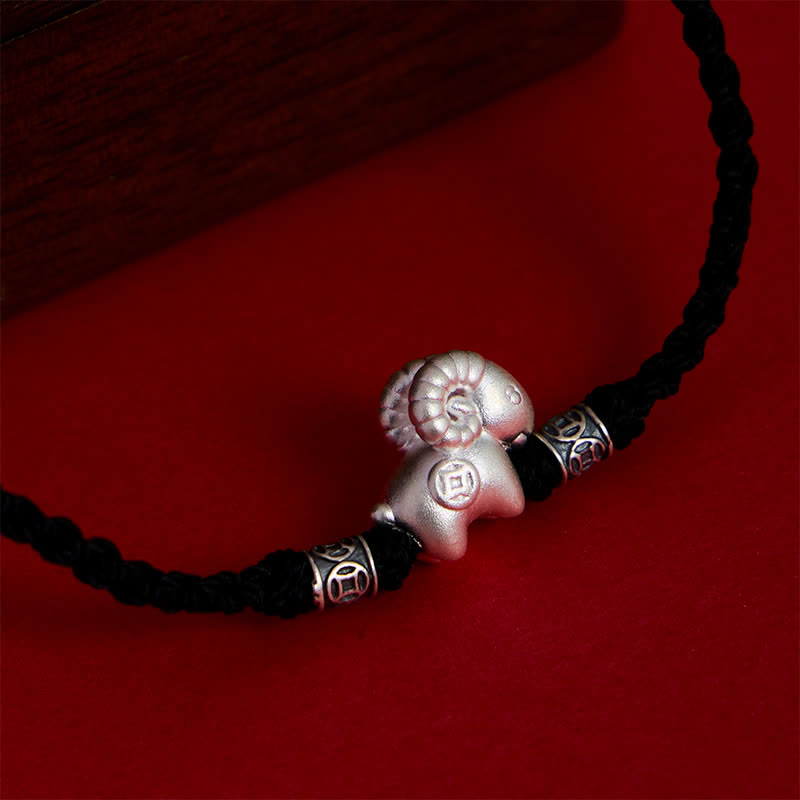 Buddha Stones Jaar van de Geit 999 Sterling Zilveren Schaapje Armband ter Armband - image 19