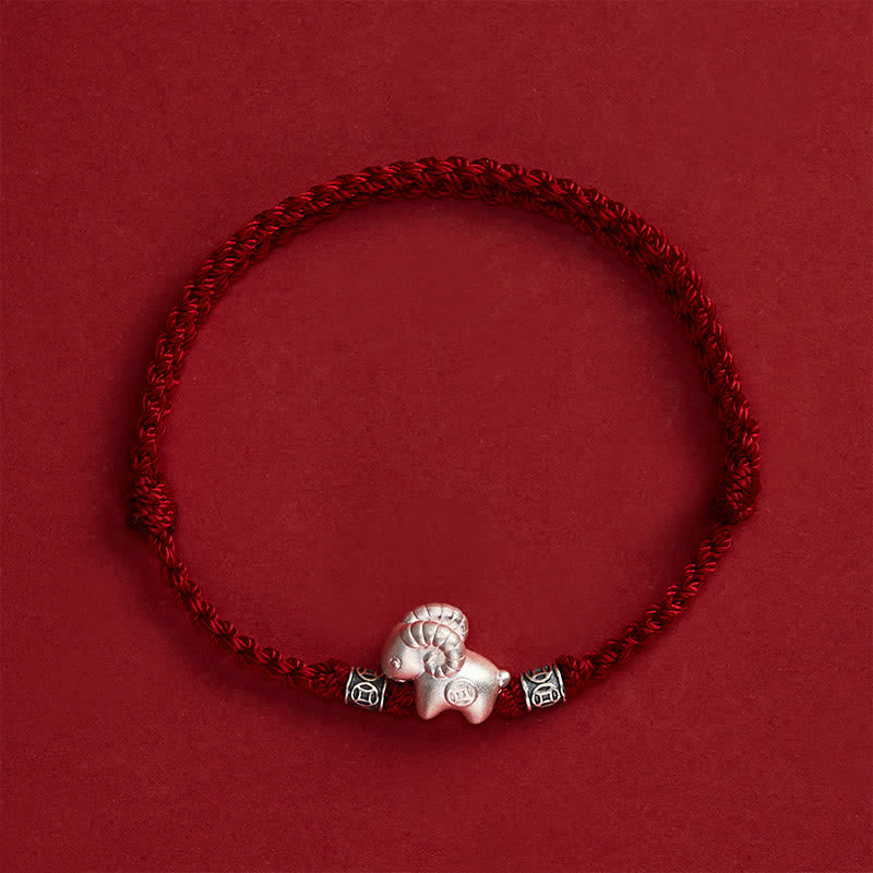 Buddha Stones Jaar van de Geit 999 Sterling Zilveren Schaapje Armband ter Armband - image 14