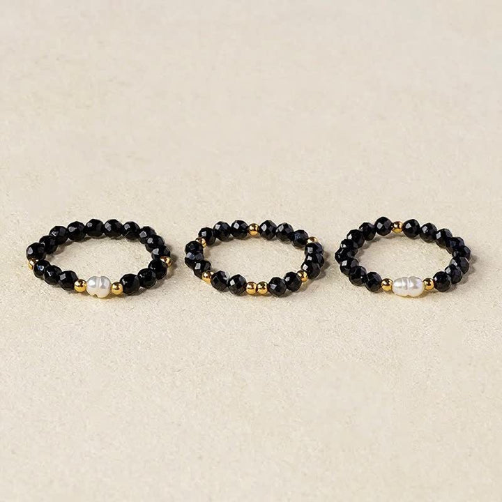 Buddha Stones Zwarte spinel parel beschermende gefacetteerde Ring - Zwarte spinel (Motiveren ♥ Bescherming) - image 0