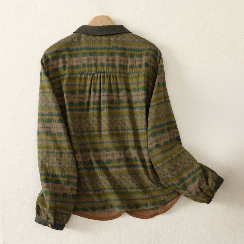 Buddha Stones Casual retro overhemden met knoopsluiting en Overhemden voor dames met Lange mouw voor de herfst - image 5