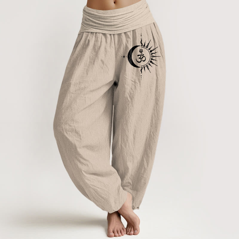 Buddha Stones Harembroek voor dames met elastische Taille en boho-patroon van 100% Cotton - Bruinen - US16, UK/AU20, EU48 (3XL) - image 11