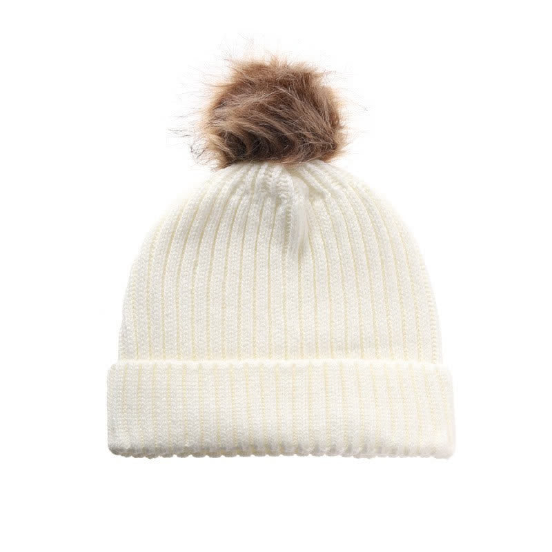 Buddha Stones Herfst/Winter Geribbelde Gebreide Sjaal met Pompon, Comfortabele Damesmuts en Handschoenen - image 15
