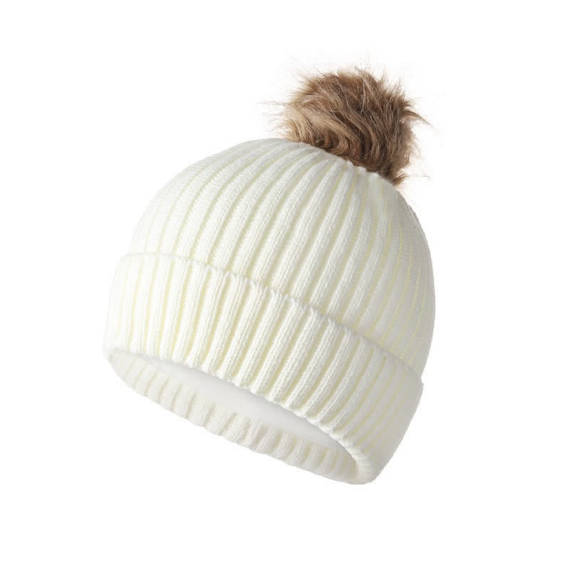 Buddha Stones Herfst/Winter Geribbelde Gebreide Sjaal met Pompon, Comfortabele Damesmuts en Handschoenen - image 14