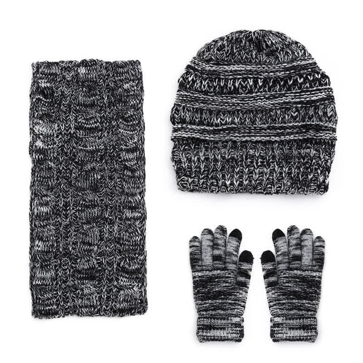 Buddha Stones Herfst/Winter Kabelgebreide Muts Sjaal Handschoenen Set Damesmuts - image 10