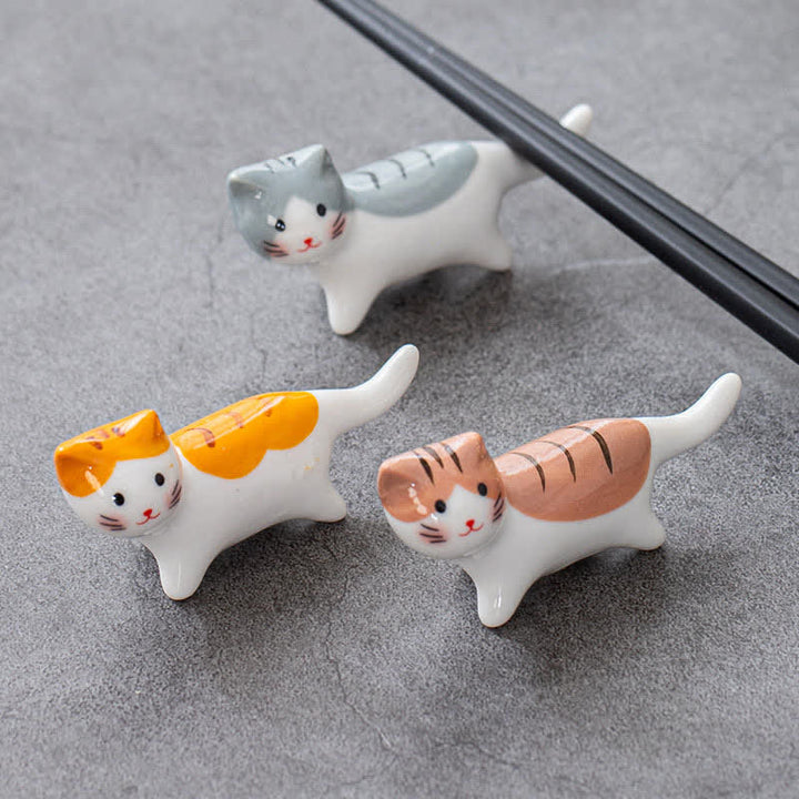 Buddha Stones Geglazuurde keramische kattenhouder voor op tafel - image 10