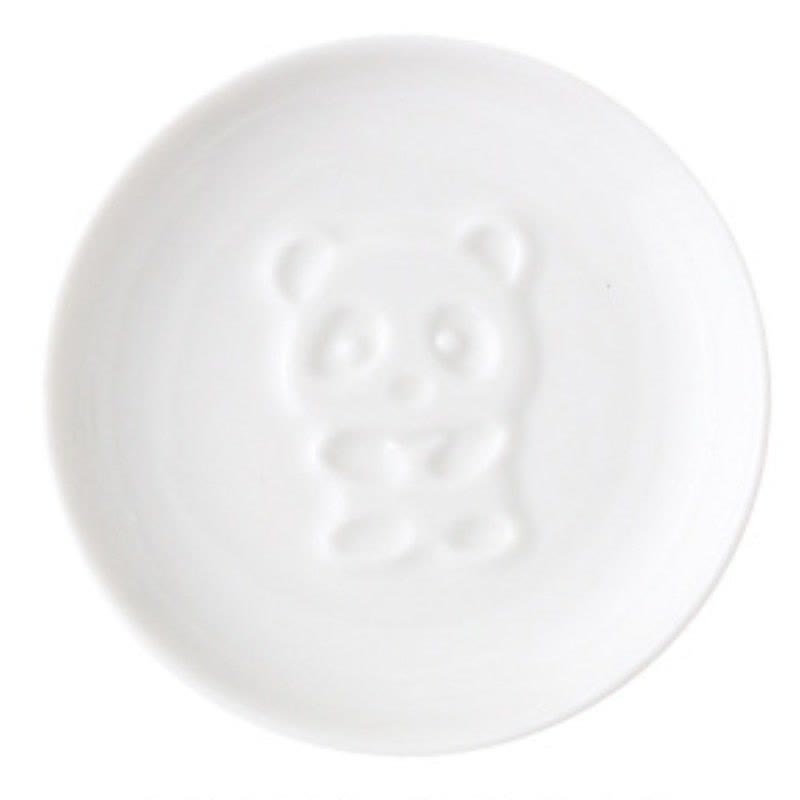 Buddha Stones Wit keramisch mini sausschaaltje met panda-reliëf - Rond (ongeveer 8,8 cm × 8,8 cm × 1,8 cm) - Knuffel - image 1