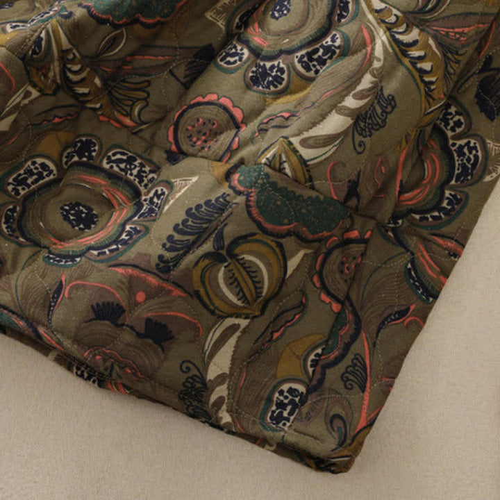 Buddha Stones Retro elegante damesrok met bloemenprint en Zakken voor de herfst/winter. - image 9
