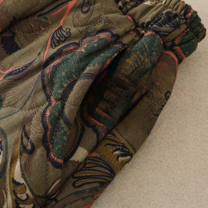 Buddha Stones Retro elegante damesrok met bloemenprint en Zakken voor de herfst/winter. - image 6