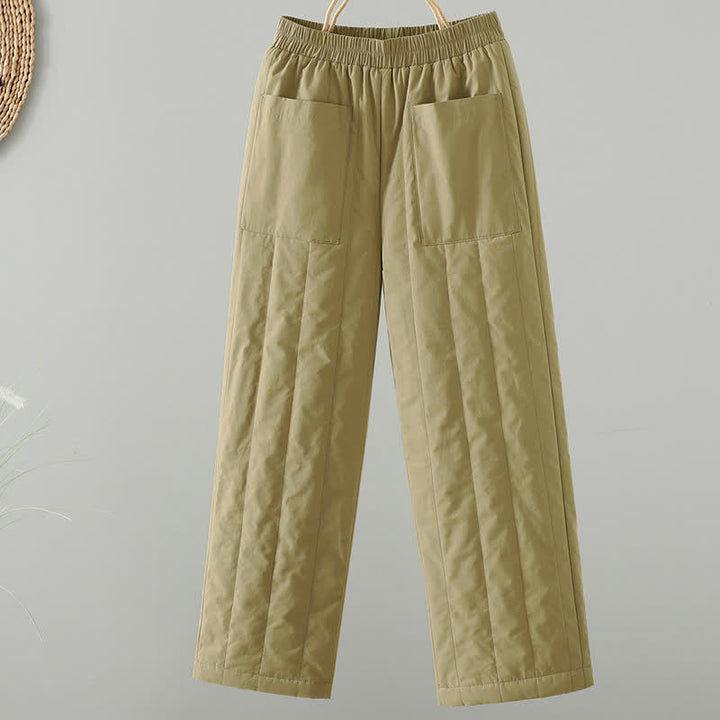Buddha Stones Casual basic Enkellengte broek voor dames met Zakken , geschikt voor de herfst en winter. - Bruinen - US8-10, UK/AU12-14, EU40-42 (2XL) - image 0
