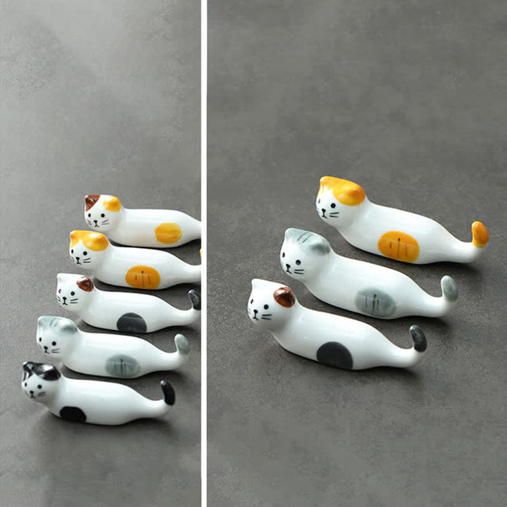 Buddha Stones Keramische eetstokjeshouder met speels kattendesign - image 11