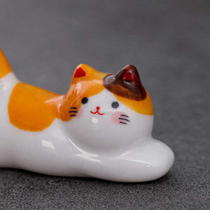 Buddha Stones Keramische eetstokjeshouder met speels kattendesign - image 20