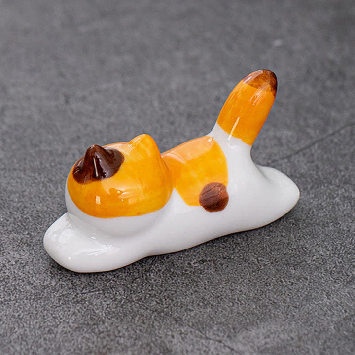 Buddha Stones Keramische eetstokjeshouder met speels kattendesign - image 19