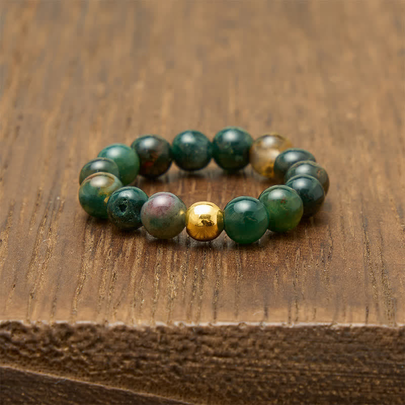 Buddha Stones 3 stuks Amazoniet Picture Jaspis Indiase Agaat Relax Ring - image 10