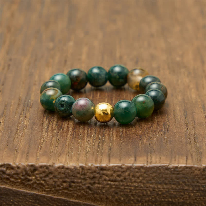 Buddha Stones 3 stuks Amazoniet Picture Jaspis Indiase Agaat Relax Ring - image 10