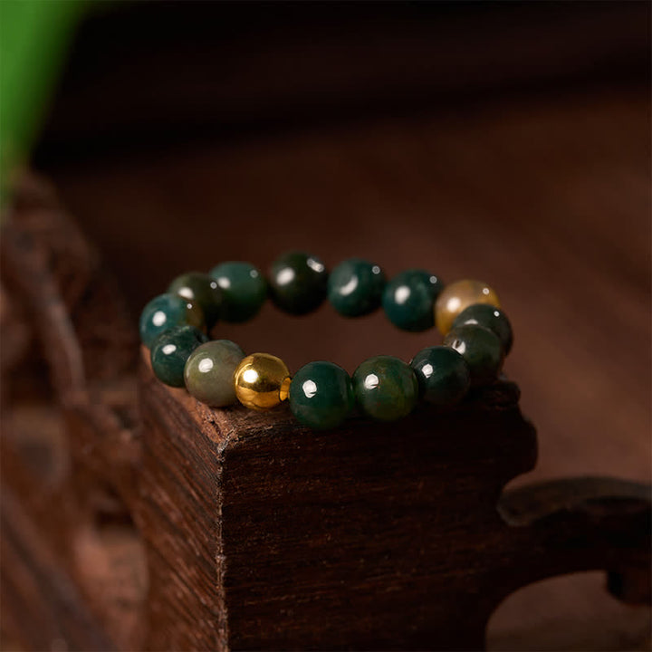 Buddha Stones 3 stuks Amazoniet Picture Jaspis Indiase Agaat Relax Ring - image 11