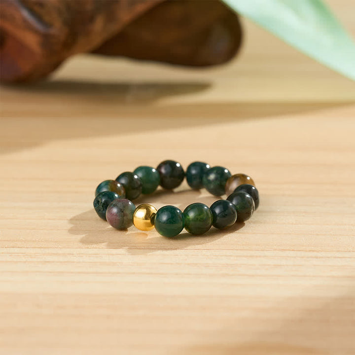 Buddha Stones 3 stuks Amazoniet Picture Jaspis Indiase Agaat Relax Ring - image 9