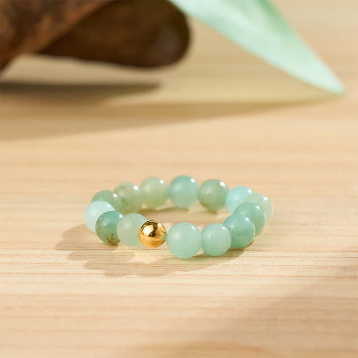 Buddha Stones 3 stuks Amazoniet Picture Jaspis Indiase Agaat Relax Ring - image 1