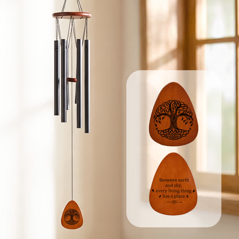 Buddha Stones Rustieke Levensboom Verbinding Windgong met Zes Buisjes - De Levensboom - image 0