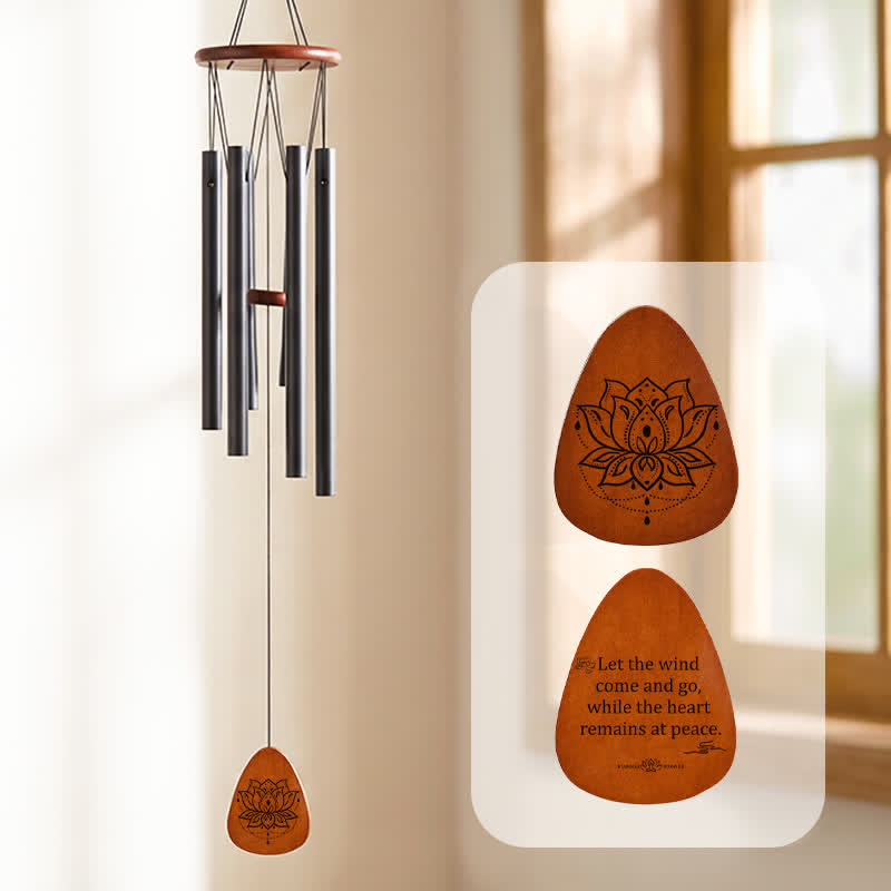 Buddha Stones Lotus Verlichting Aluminium Houten Zen Windgong - Lotus - image 0