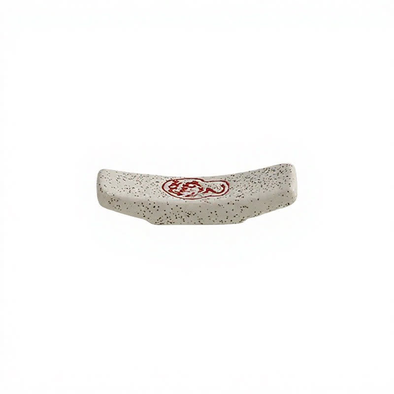 Buddha Stones Eetstokjeshouder van natuurlijk gespikkeld keramiek - Rode stempel (ongeveer 6,8 cm × 2,2 cm × 1,5 cm) - image 2