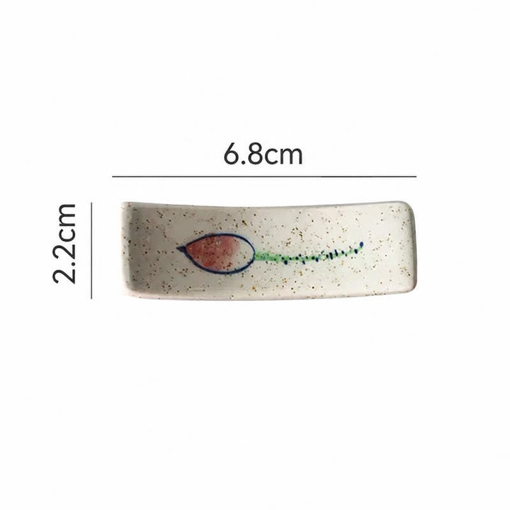 Buddha Stones Eetstokjeshouder van natuurlijk gespikkeld keramiek - Een bloemknop (ongeveer 6,8 cm × 2,2 cm × 1,5 cm) - image 9