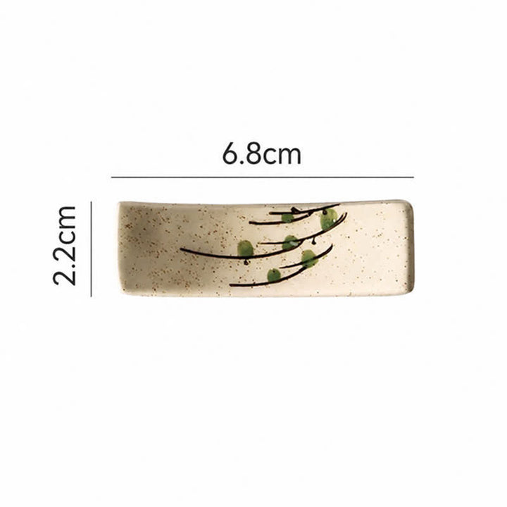 Buddha Stones Eetstokjeshouder van natuurlijk gespikkeld keramiek - Wilgentakken (ongeveer 6,8 cm × 2,2 cm × 1,5 cm) - image 8