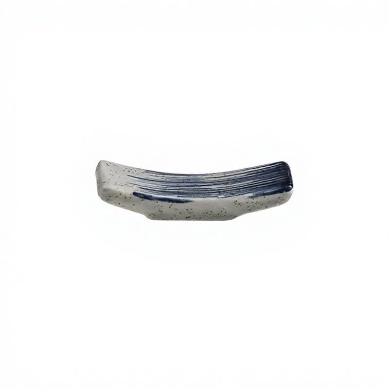 Buddha Stones Eetstokjeshouder van natuurlijk gespikkeld keramiek - Blauw wit (ongeveer 6,8 cm × 2,2 cm × 1,5 cm) - image 1