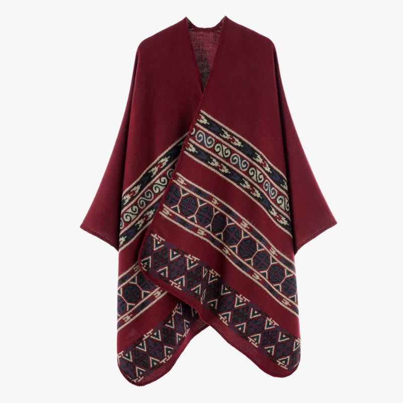 Buddha Stones Herfst/Winter Boho Geometrische Spiraal Cape Dames Sjaal (groot) - image 2