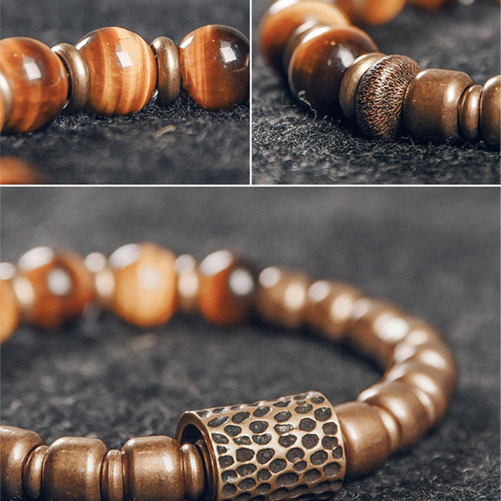 Buddha Stones Beschermende Armband van koper met tijgeroogsteen - image 2