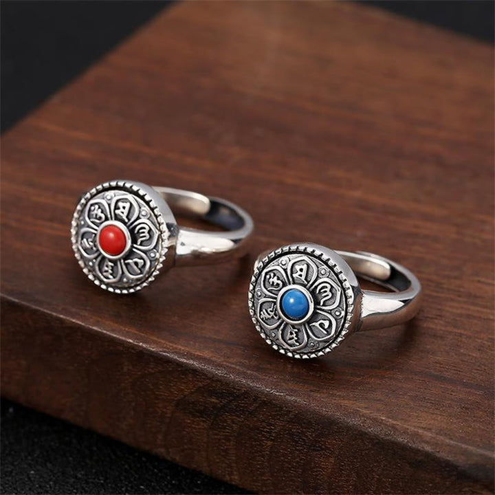 Buddha Stones Tibetaanse Om Mani Padme Hum Peace draaibare Ring - image 0