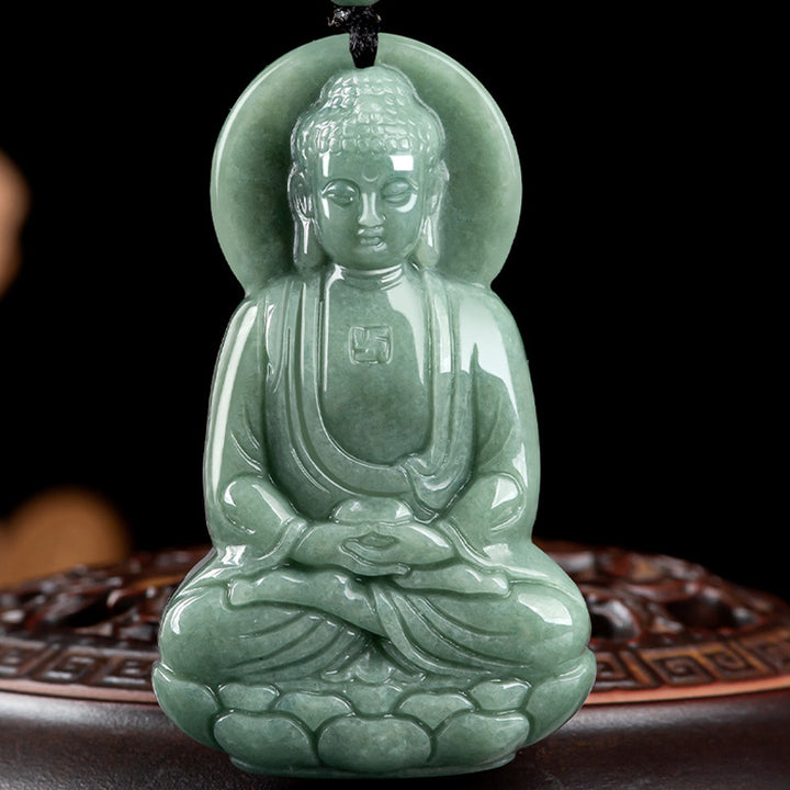 Buddha Stones Amitabha Boeddha Jade Amulet Compassie Ketting - image 5