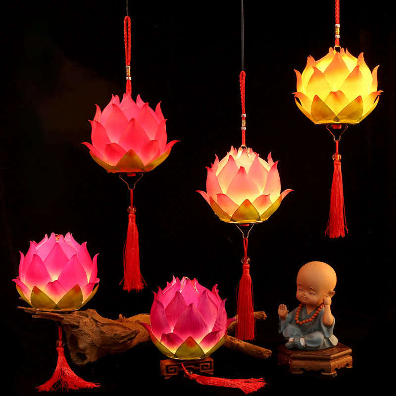Buddha Stones DIY Lotusbloem Drakenlantaarn Kwastjes Lamp Decoratie - image 1